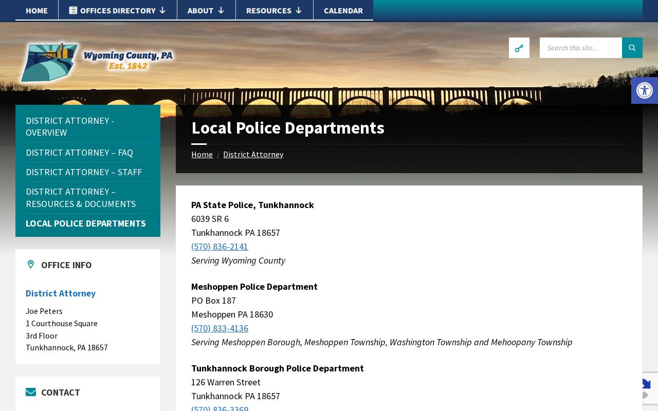 Nicholson Borough arrest-record police jurisdiction map