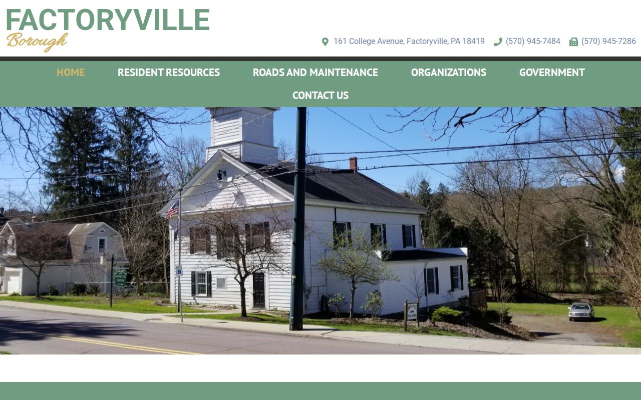 Factoryville Borough arrest-record contact information page